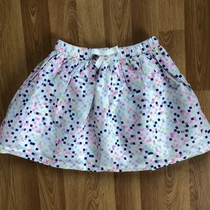 Gymboree Girls White Multicolor Squares Skirt Size 7